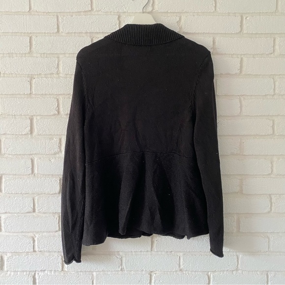 Eileen Fisher Black Silk Blend Knit Button Blazer Sweater Women’s Size XL - Picture 4 of 9